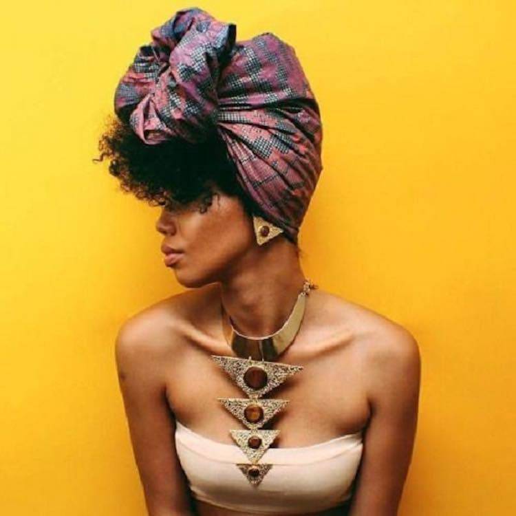 Head wrap with Natural Hair