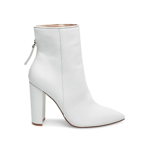 white leather booties steve madden