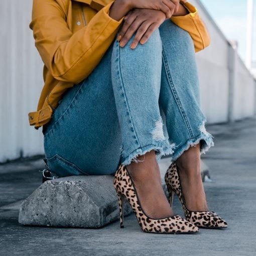 steve madden daisie leopard print calf hair pumps