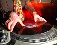 putting on a vinyl record