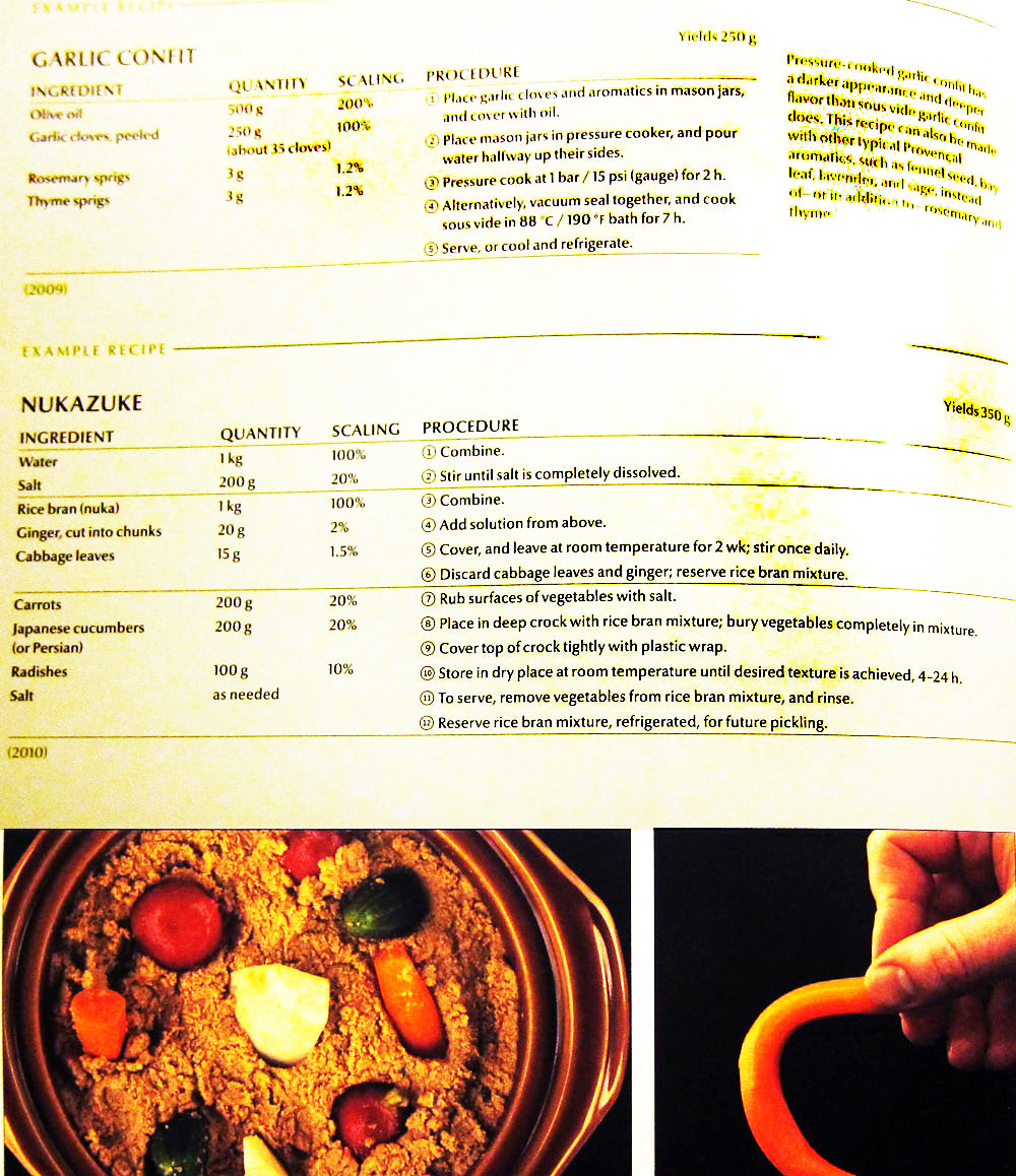 Nathan Mhyrvold's Modernist Cuisine, Nukazuke, or, Burying vegetables in brown rice bran, Enzymatic peeling, Police tactics