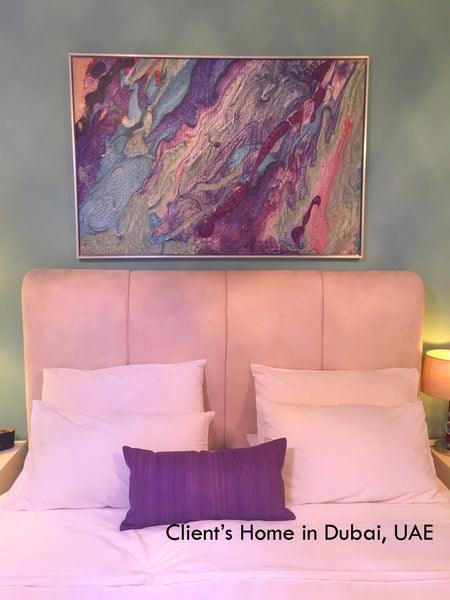 clients home, purple abstract, colorful painting, interior, decor, abstract art, print painting, julia apostolova, juliaapostolova, artist, canvas print, modern, contemporary, ready to hang