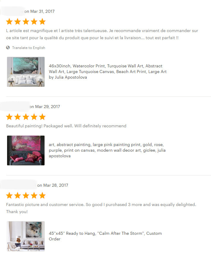 reviews, pink purple, teal art, watercolour, happy clients, testimonials, abstract art, original painting, canvas print, julia apostolova, interior, decor, home, office, photo