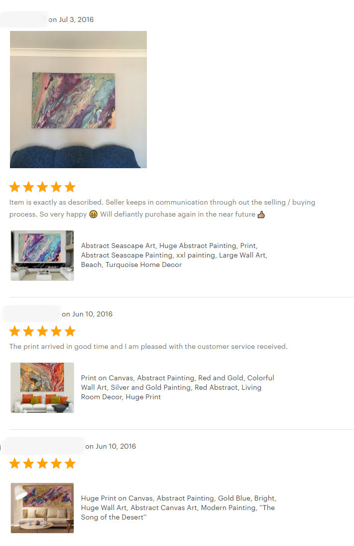 reviews, happy clients, testimonials, rainbow, abstract art, original painting, canvas print, julia apostolova, interior, decor, home, office, photo