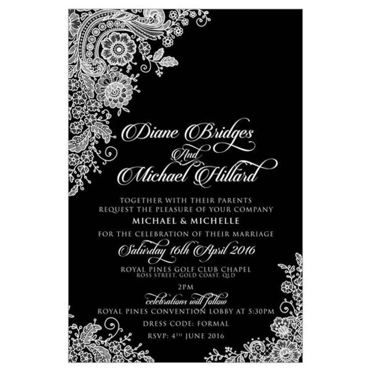 black and white dress code invitation