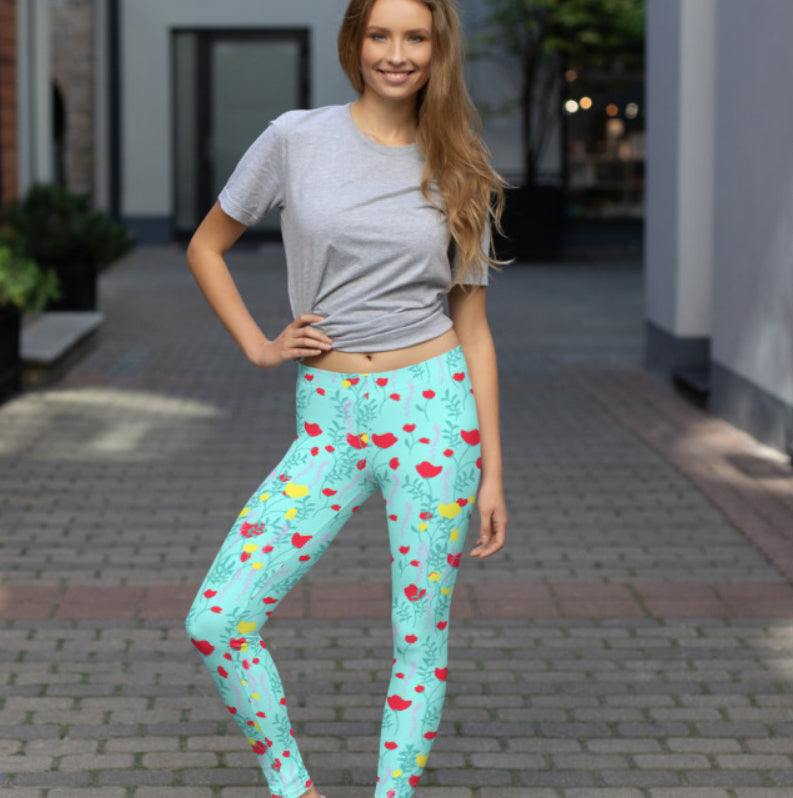 Californian Poppy Leggings - vierrawatches  