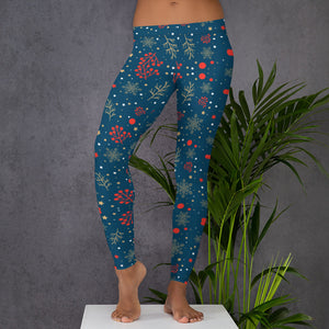 Blue Christmas Leggings