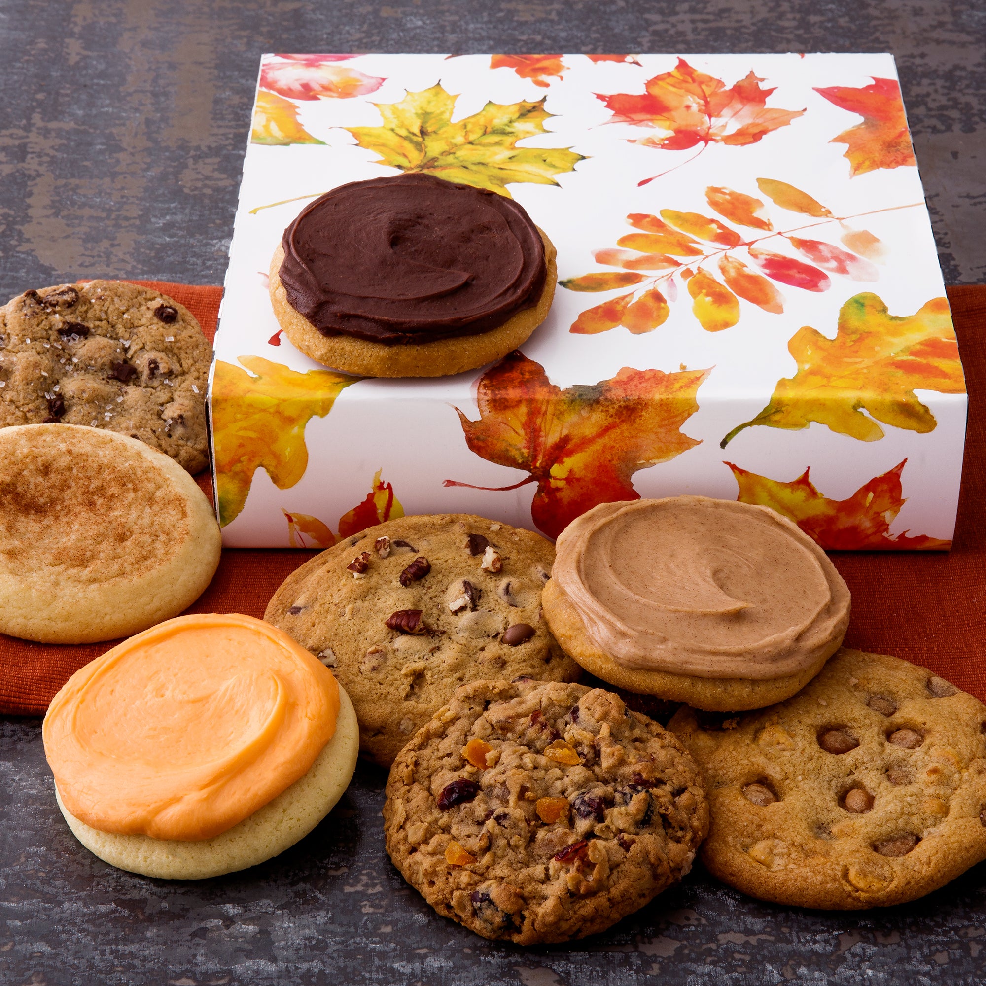 Fall Leaves Sampler Cookie Box