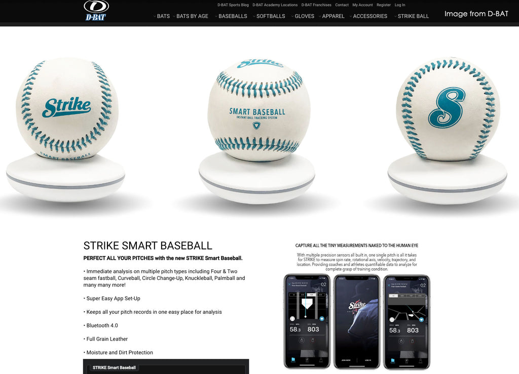 D-BAT co-brand with STRIKE smart baseball online sale