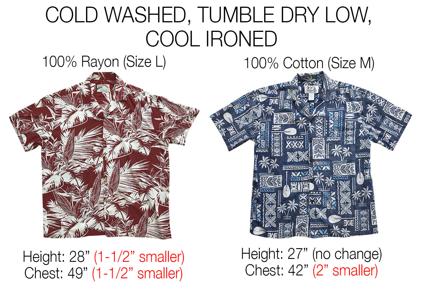 tumble dried Hawaiian shirts