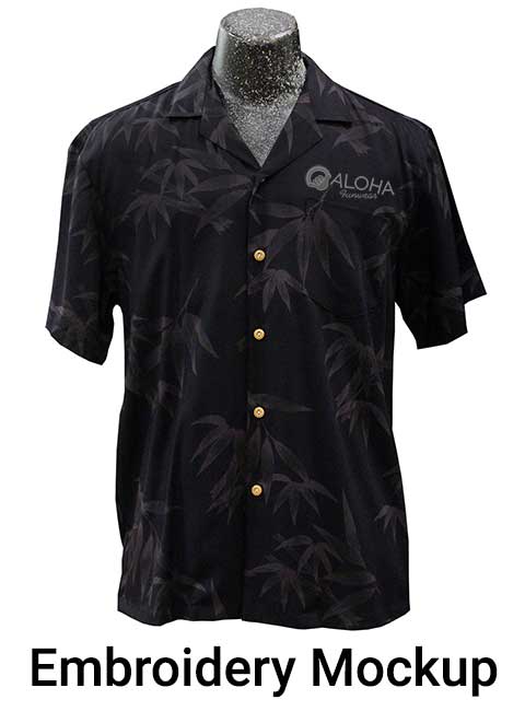 Hawaiian Shirt embroidery mockup