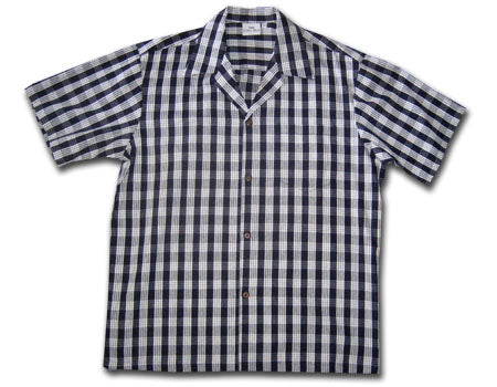 checkered blue and white palaka shirt