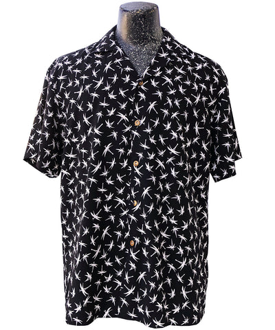 Midnight Bamboo (aka Magnum Bamboo) black Hawaiian shirt