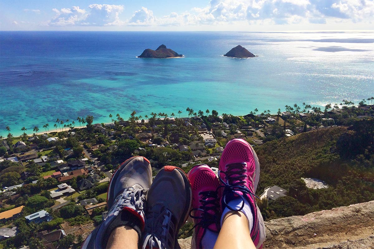 View of the "Two Mokes" from above Lanikai
