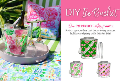 DIY Ice Bucket. Switch up your bar cart decor every season, holiday and party with this fun DIY! 