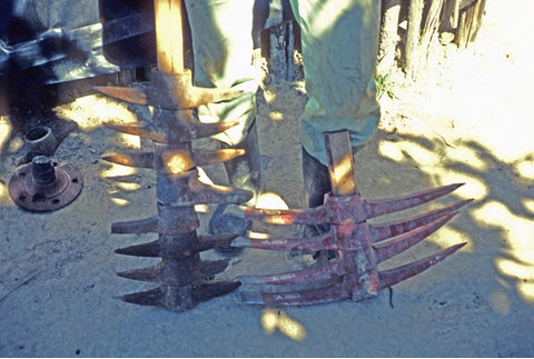 ic:Much of the mining work is done by hand.  This picture from Rock Currier shows used up pic axes on the left next to new ones on the right. 