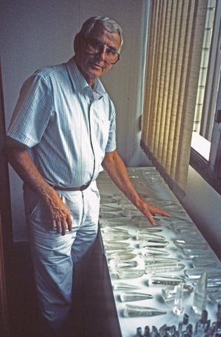 ic: Ed Swoboda '87 with a haul of "hand held quartz" popularized during the metaphysical movement.  These crystals were later deemed "Lemurian" when sold in the US (Photo Credit Rock Currier)