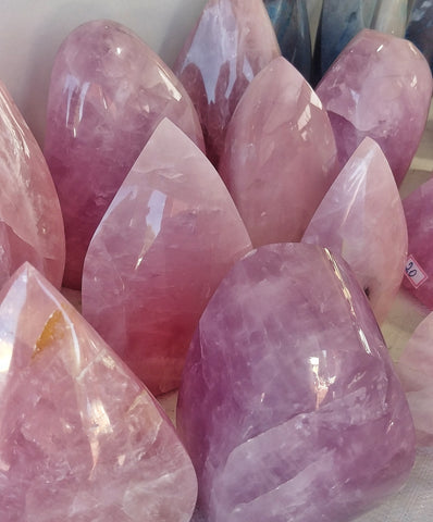 ic:Rose quartz grows in translucent masses and always has a bit of a haze do to the fiberous inclusions of pink brosilicate (a relative of dumortierite). Most commonly it is polished before being sold.