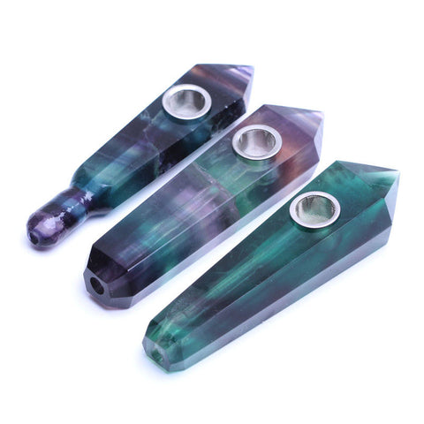 ic:While Fluorite is arguably the most beautiful of the crystal smoking pipes, it is also can emit a potentially lethal element called Fluorine gas.