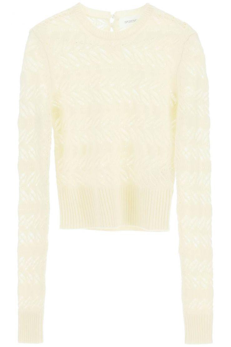 Sportmax Openwork Sweater In Wool And Cashmere