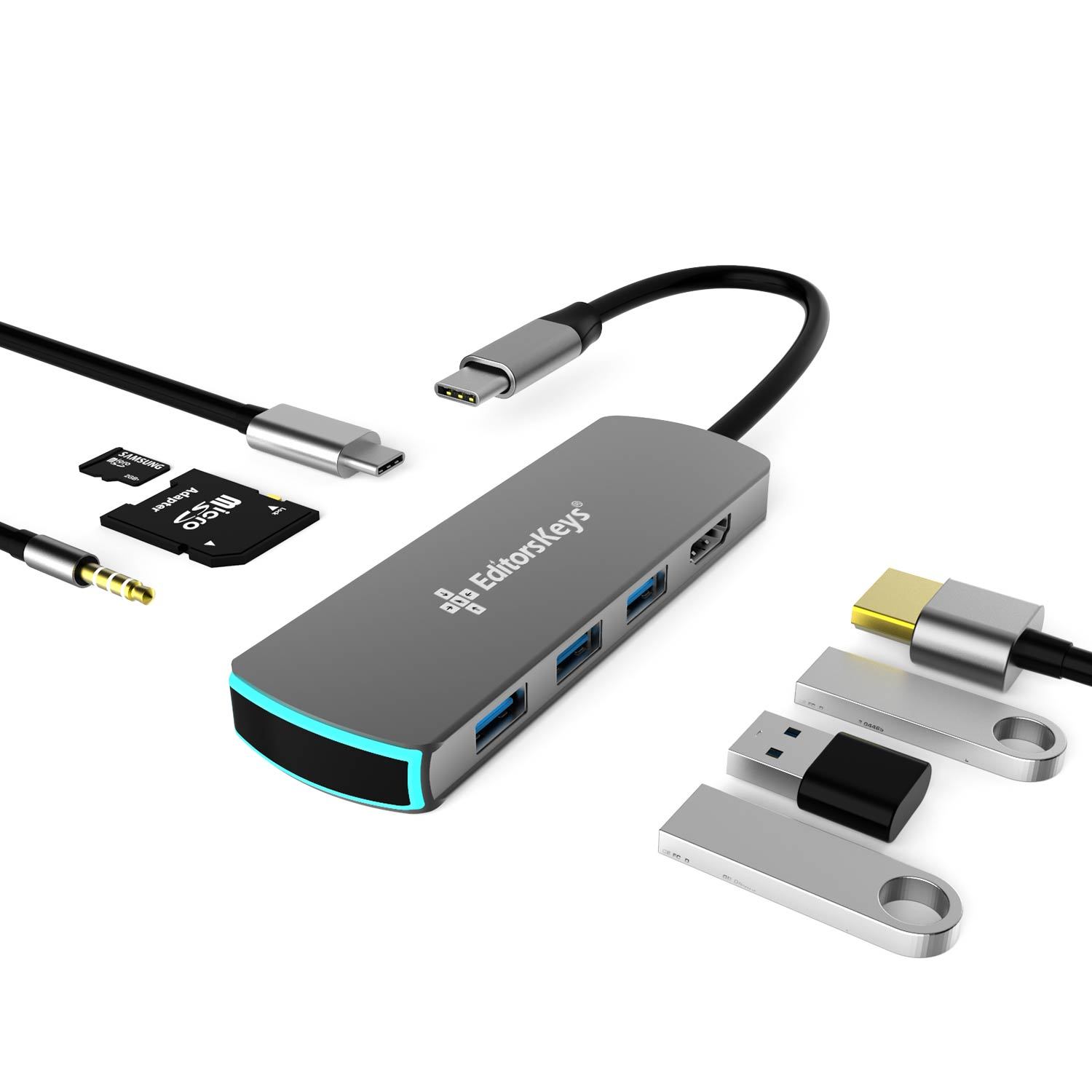 weten ik ben gelukkig Waardig USB-C 8 in 1 Powered Microphone & Multi Adapter for Mac, PC and iPad