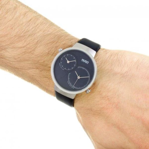 hugo boss blue leather watch