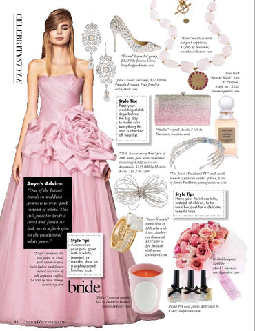 Nuciano Crystal Clutch featured in Inside Weddings Magazine