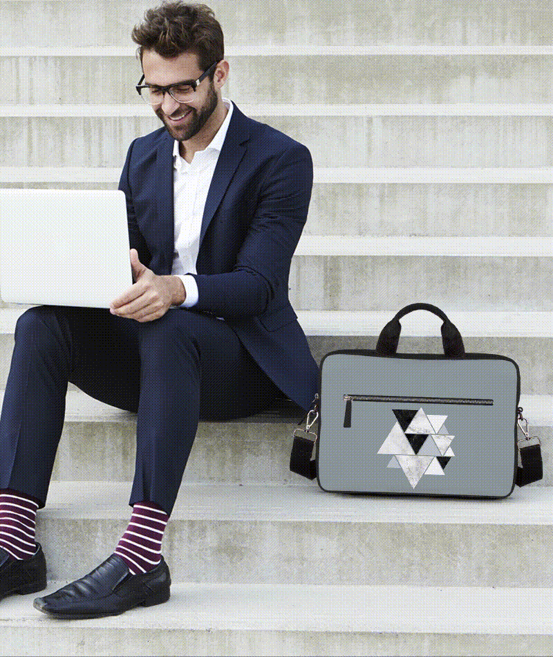 Abstract Confetti Jade Black Laptop Briefcase 14