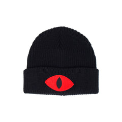 //cdn.shopify.com/s/files/1/0013/8153/1683/products/CotL_Beanie_1_1024x1024.jpg?v=1653406425 Cult of the Lamb Embroidered Eye Beanie Hat (Black)