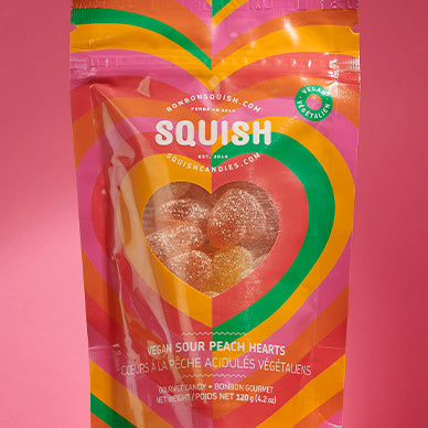 VEGAN SOUR PEACH HEART GUMMIES