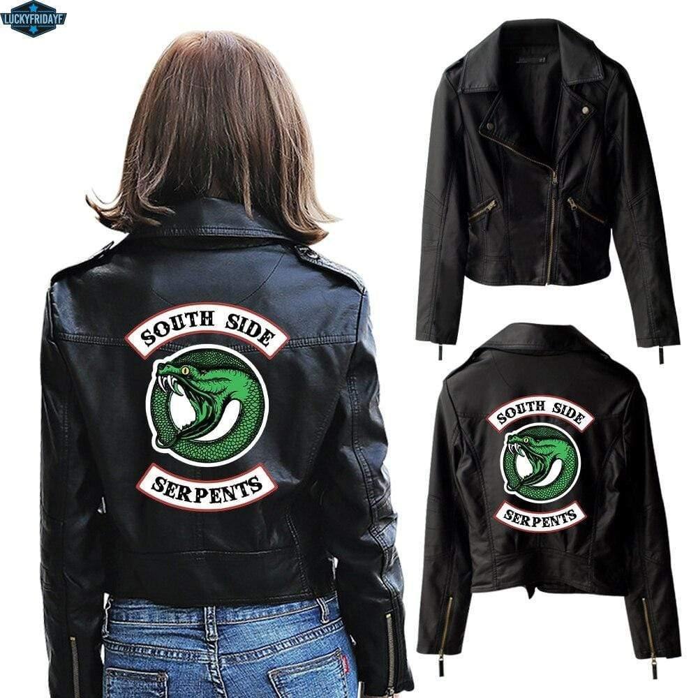 Riverdale Southside Serpents Women S Biker Jacket Black Red Riverdaleshop Cc