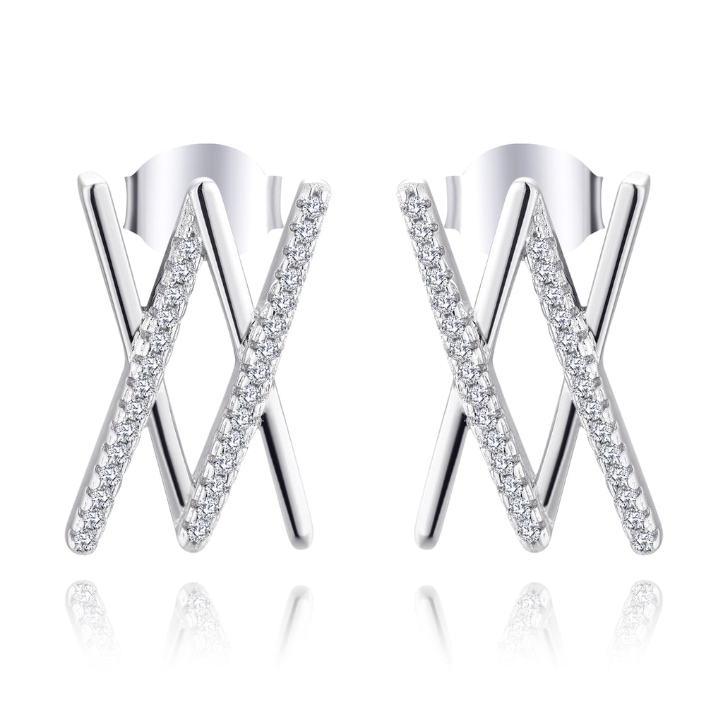 ladies white gold stud earrings