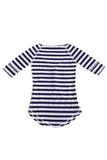 Betsy Tee in Navy and White Medium Stripe