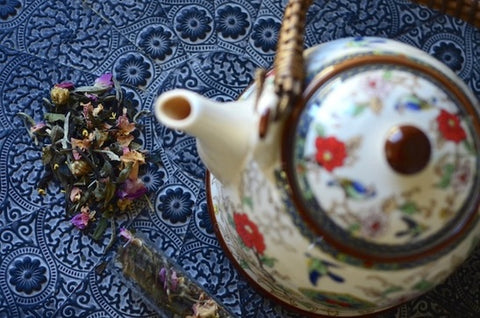 The Tea Nomad's Shanghai blend: a white tea featuring lychee, chrsyanthemum, osmanthus flowers and pink rose petals