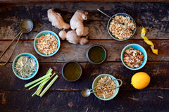 Bali ginger tea ingredients- organic ginger, organic lemon peel and organic lemongrass