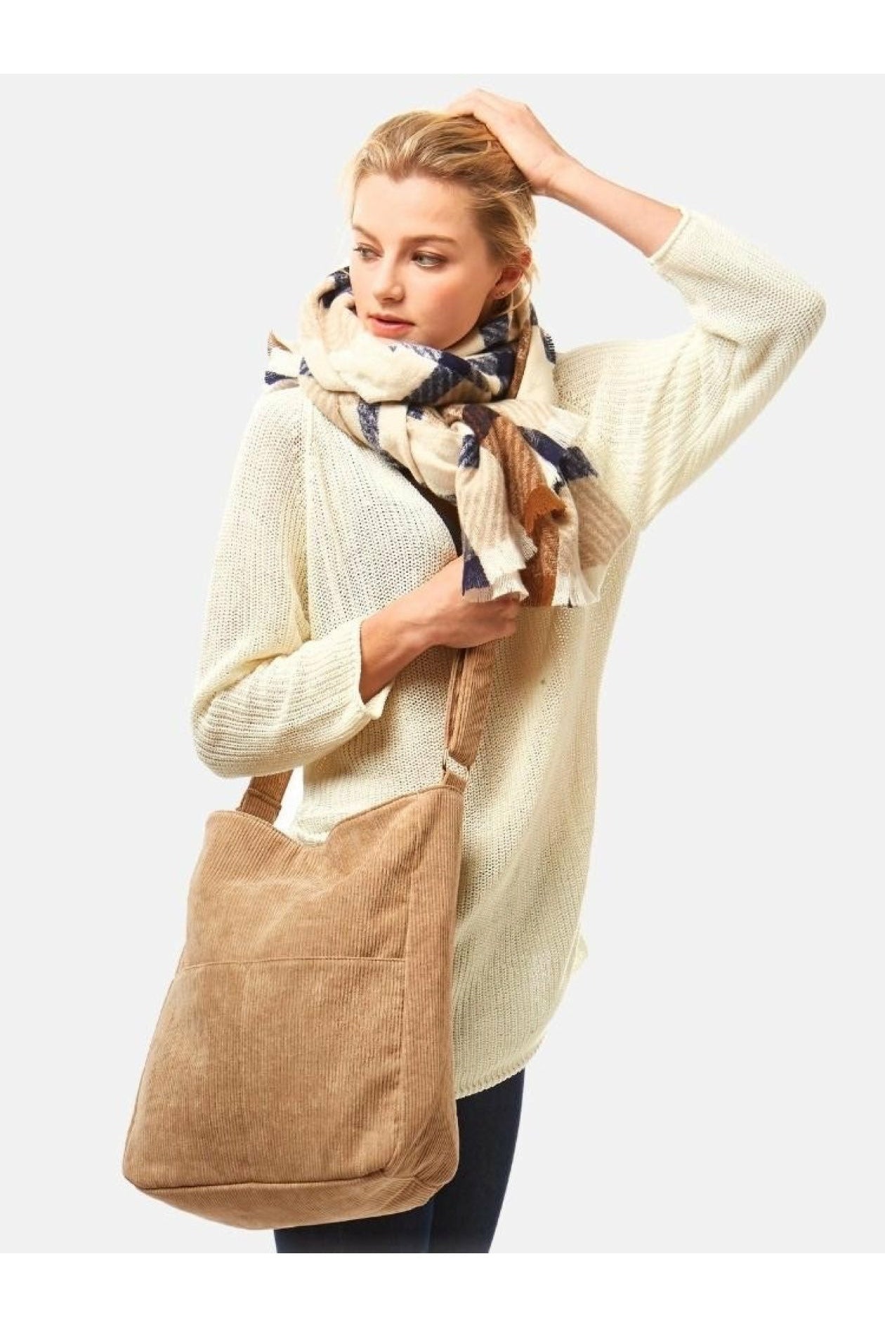 Corduroy Cross Body Handbag