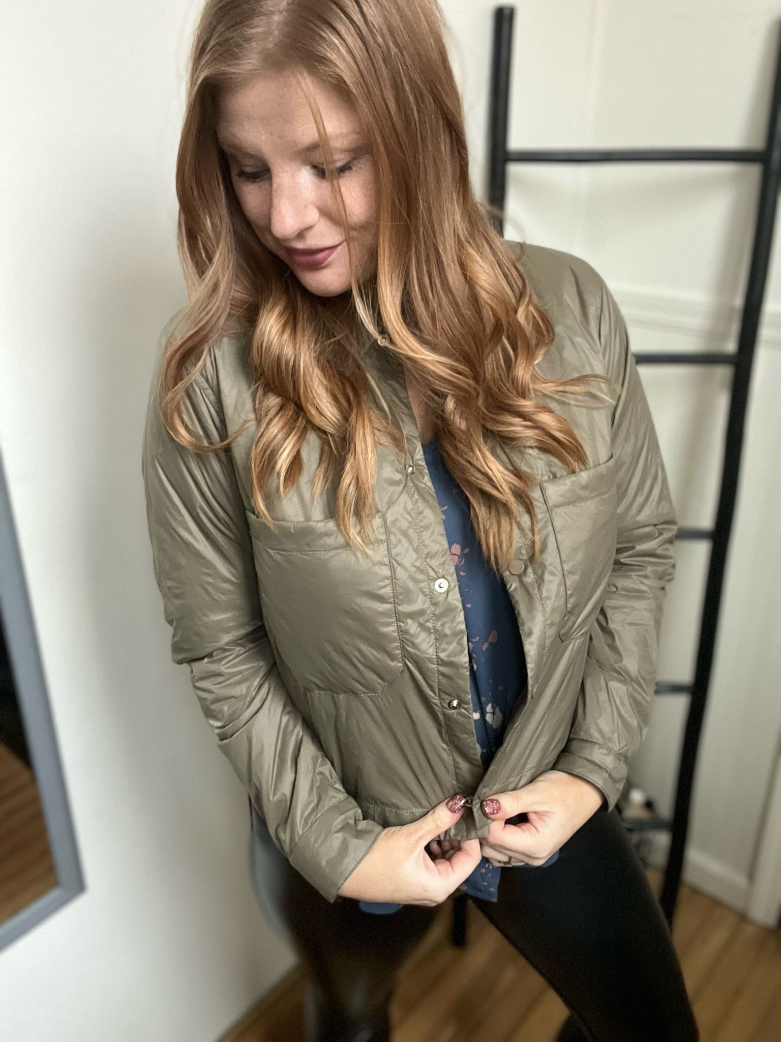 Olive Light Puffer Jacket
