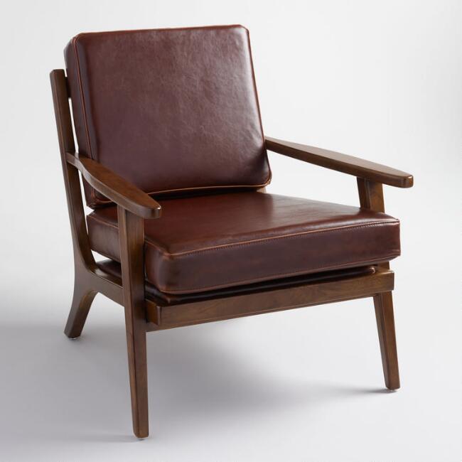 whiskey bi cast leather xander armchair