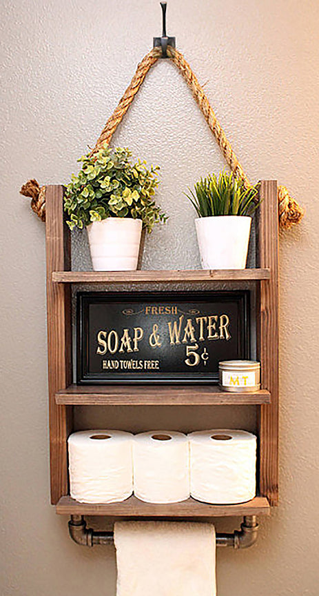 hanging bathroom shelves