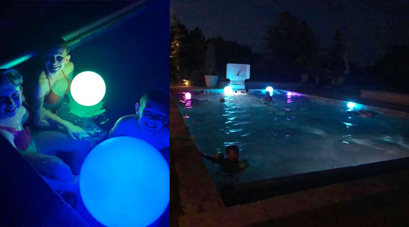 kids summer swimming pool toy floating led glow ball