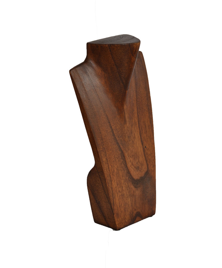 12" Wood Necklace Display, V-Neck - Walnut