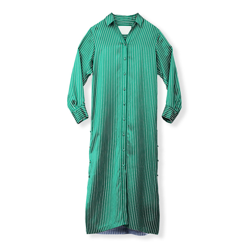 マルチボーダーシリーズ MYLAN Bi-color stripe shirt dress - 通販