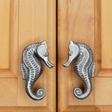 Seahorse cabinet knob for nautical room decor  