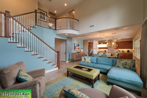 Coastal living room with bright interior