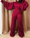 Zelda Puff Sleeve Jumpsuit Burgundy| Black| Green