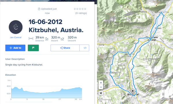ConnalKit cycle tour map Kitzbuhel Austria