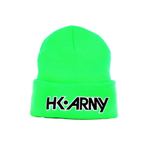 HK Army Beanie - HK Logo - Lime