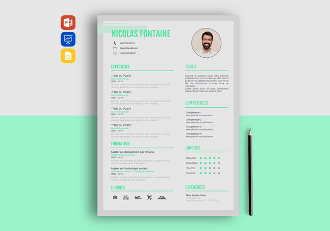 simple modele cv