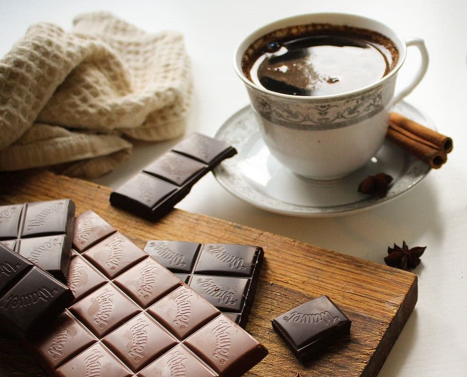 coffee with dark chocolate