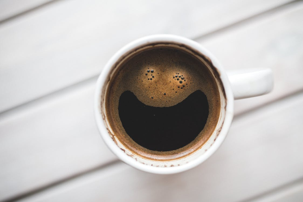 coffee with a smiley face